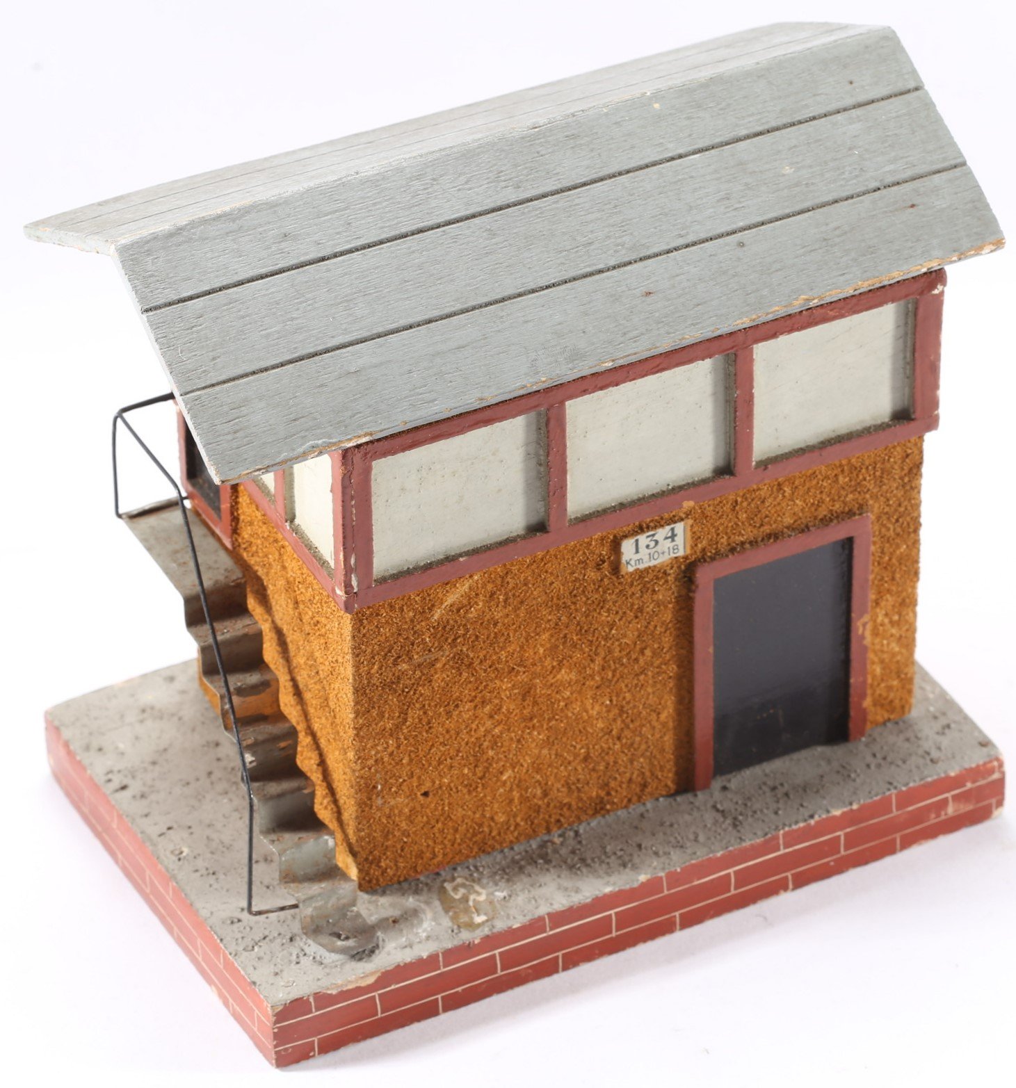 kallistoys auctions auktionen-antique vintage toys-antik historisch spielzeug-giocattoli antichi storici-rivarossi-italy-wood house-holzhaus-switch tower-stellwerk-posto di blocco-s 047-1b