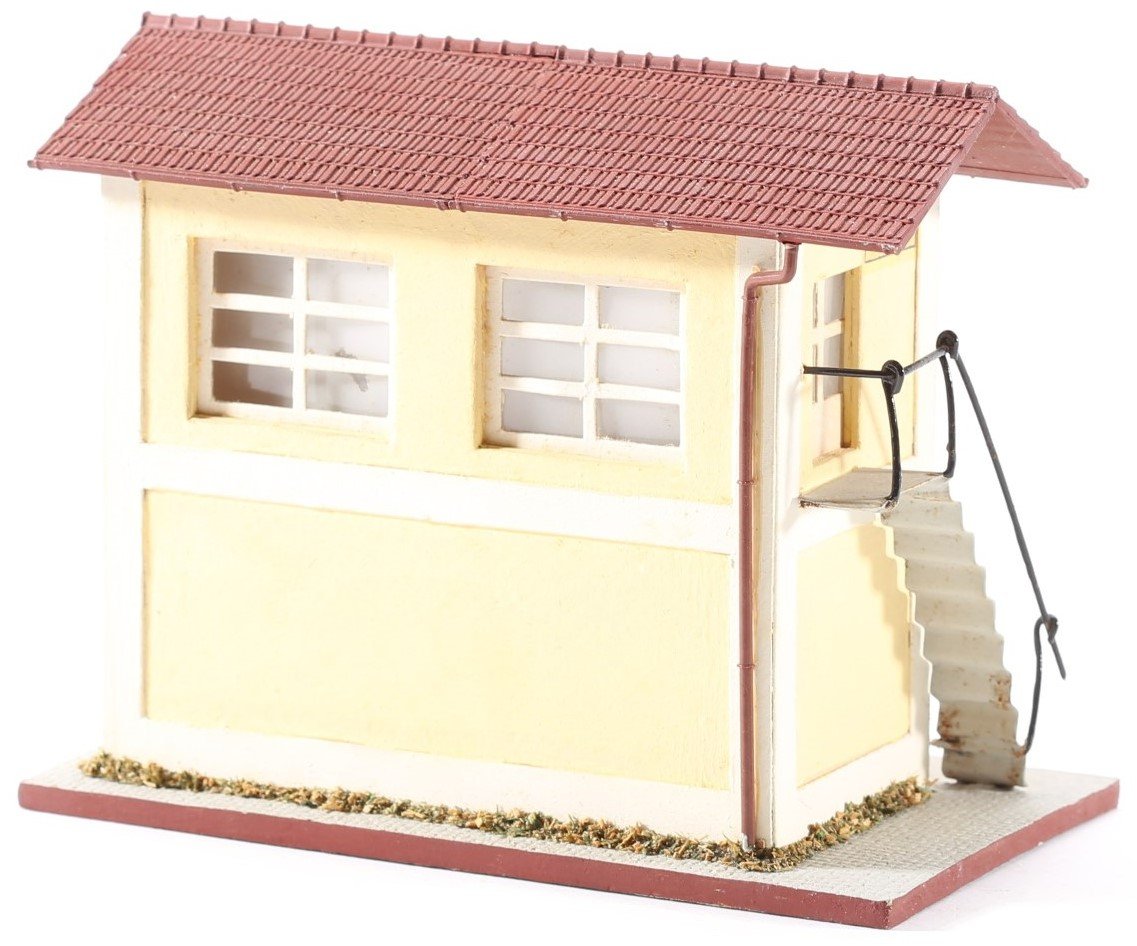 kallistoys auctions auktionen-antique vintage toys-antik historisch spielzeug-giocattoli antichi storici-rivarossi-italy-wood house-holzhaus-switch tower-stellwerk-posto di blocco-s 05-1d