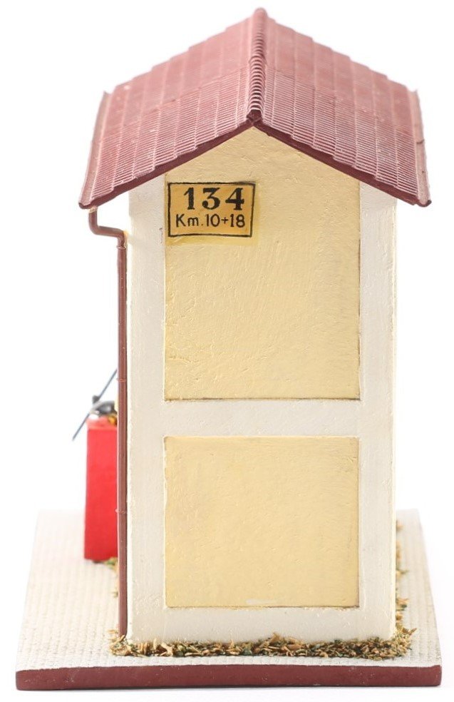 kallistoys auctions auktionen-antique vintage toys-antik historisch spielzeug-giocattoli antichi storici-rivarossi-italy-wood house-holzhaus-switch tower-stellwerk-posto di blocco-s 05-1f