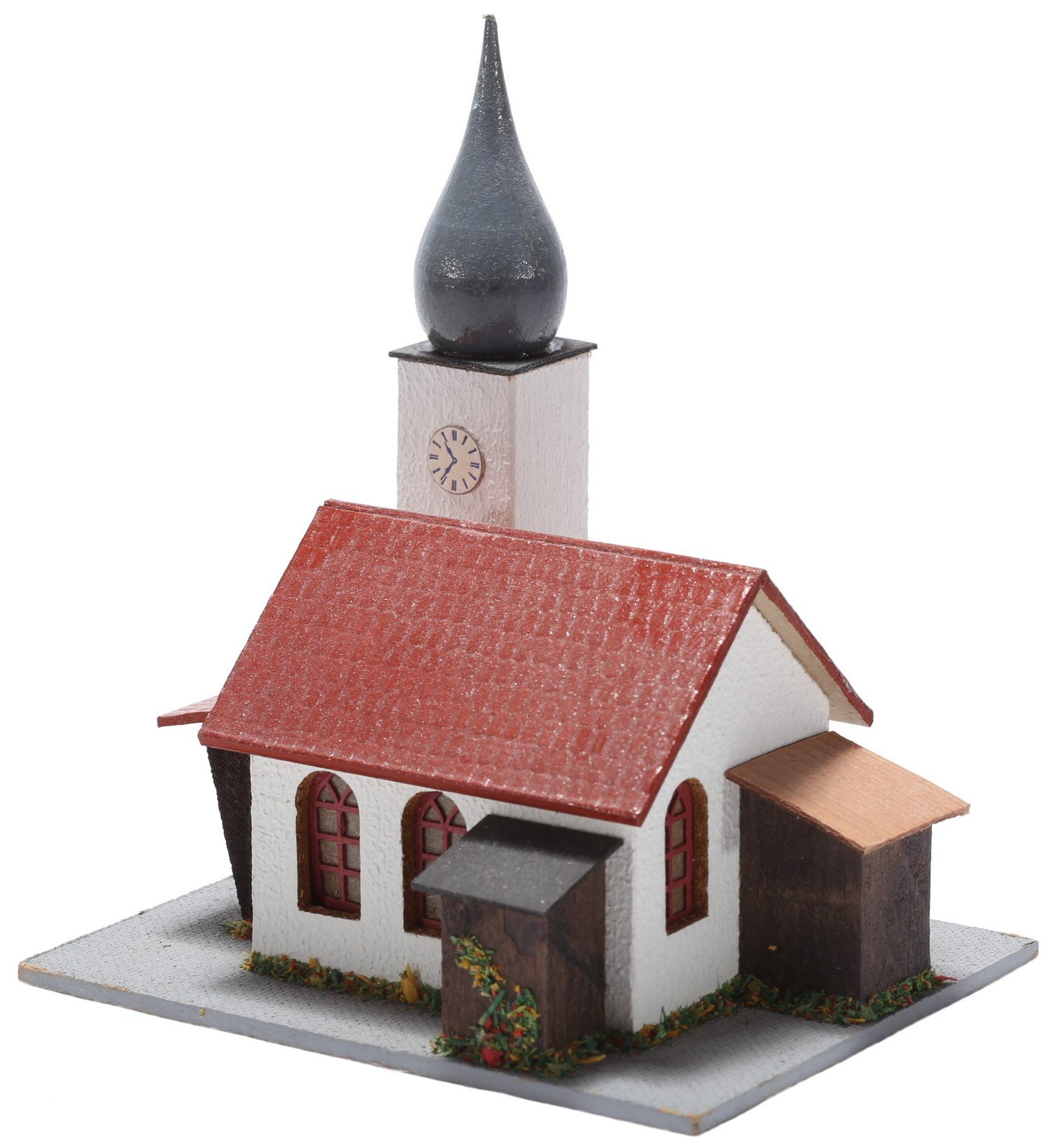 kallistoys auctions auktionen-antique vintage toys-antik historisch spielzeug-neuffen-germany-scale h0-wood house-holzhaus-village church-dorfkirche-208-1e