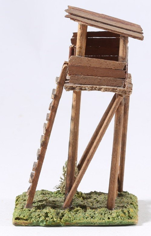 kallistoys auctions auktionen-antique vintage toys-antik historisch spielzeug-noch-germany-scale h0-train accessory-eisenbahnzubehoer-wood house-holzhaus-hunting hut-hochstand-94-1c