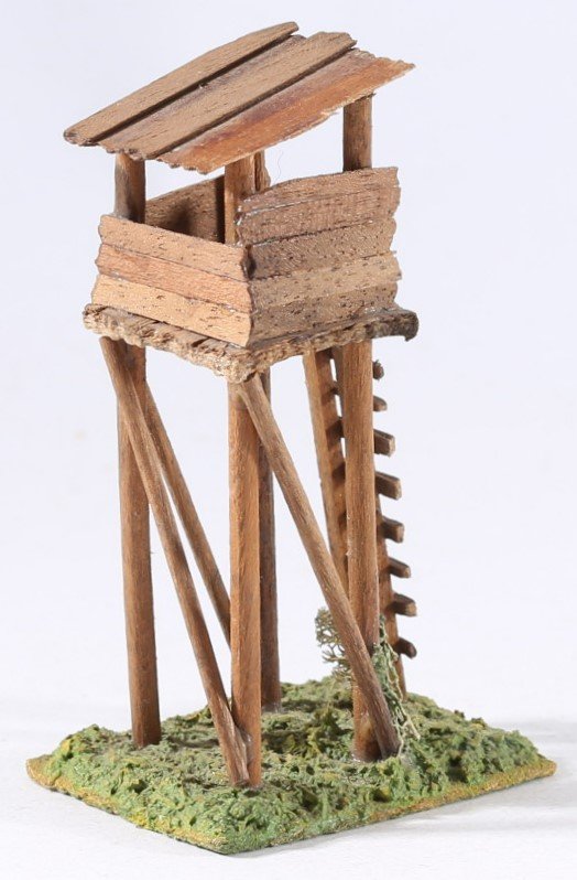 kallistoys auctions auktionen-antique vintage toys-antik historisch spielzeug-noch-germany-scale h0-train accessory-eisenbahnzubehoer-wood house-holzhaus-hunting hut-hochstand-94-1e