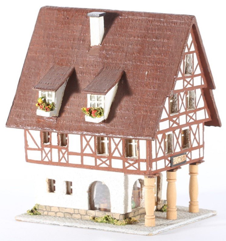 kallistoys auctions auktionen-antique vintage toys-antik historisch spielzeug-rudolf spitaler-germany-wood house-holzhaus-timbered-fachwerk-flower shop-blumenladen-flora-6451-1d