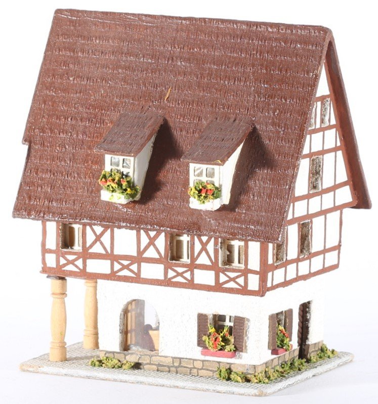 kallistoys auctions auktionen-antique vintage toys-antik historisch spielzeug-rudolf spitaler-germany-wood house-holzhaus-timbered-fachwerk-flower shop-blumenladen-flora-6451-1g