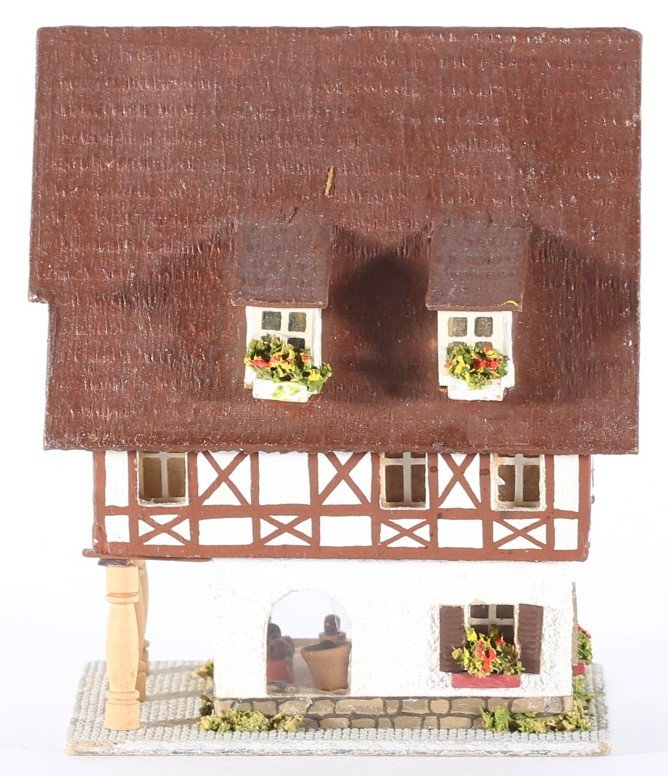 kallistoys auctions auktionen-antique vintage toys-antik historisch spielzeug-rudolf spitaler-germany-wood house-holzhaus-timbered-fachwerk-flower shop-blumenladen-flora-6451-1h