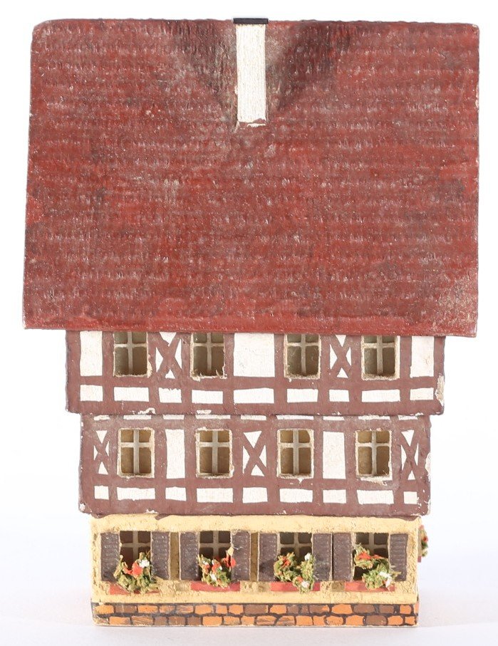 kallistoys auctions auktionen-antique vintage toys-antik historisch spielzeug-rudolf spitaler-germany-wood house-holzhaus-timbered-fachwerk-shop-laden-geschäft-6853-1h
