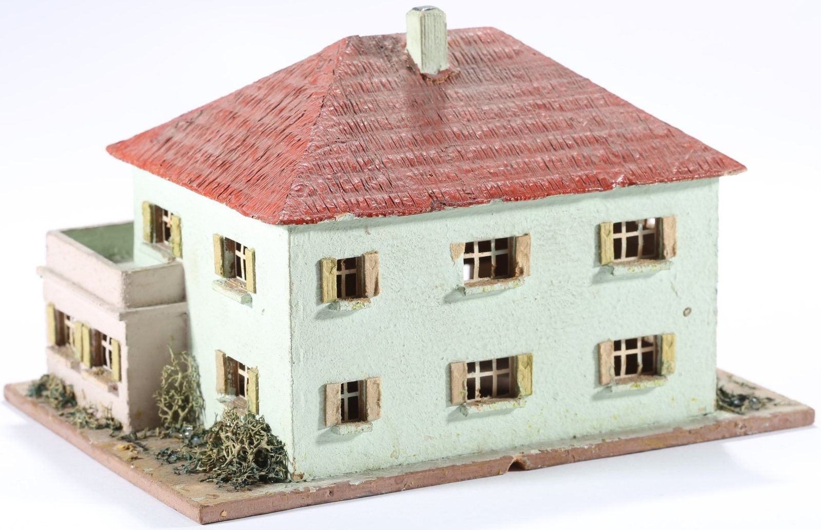 kallistoys auctions auktionen-antique vintage toys-antik historisch spielzeug-rudolf spitaler-germany-wood house-holzhaus-two storey home veranda-zweistöckiges haus-hellgrün-25-1e