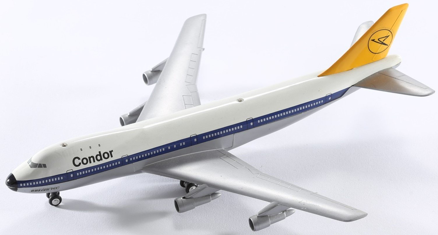 kallistoys auctions auktionen-antique vintage toys-antik historisch spielzeug-schuco-1 to 43-flugzeug-condor-boeing 747-jumbo jet-plastik-vintage-1025-1b (2)