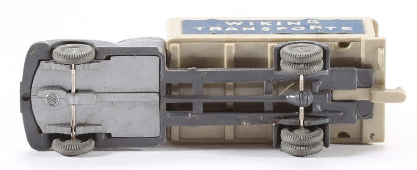 kallistoys auctions auktionen-antique vintage toys-antik historisch spielzeug-wiking-germany-truck-lkw-unverglast-h0-box-koffer-ford 3500-transporte-basaltgrau-54-1g