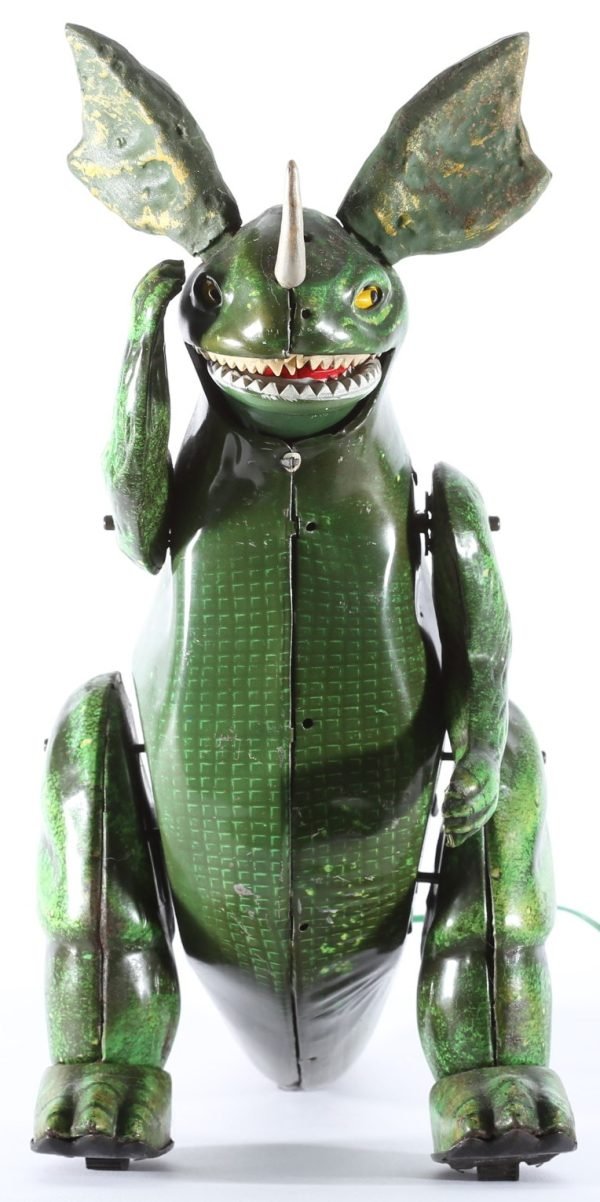 kallistoys auctions auktionen-antique vintage toys-antik historisch spielzeug-bullmark-japan-tinplate-blech-monster toy-keiju-godzilla series-baragon-battery operated-1d