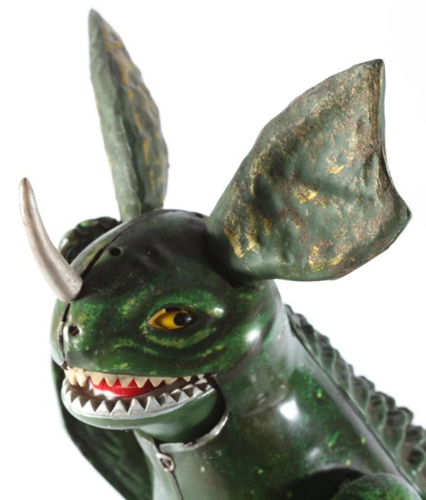 kallistoys auctions auktionen-antique vintage toys-antik historisch spielzeug-bullmark-japan-tinplate-blech-monster toy-keiju-godzilla series-baragon-battery operated-1g