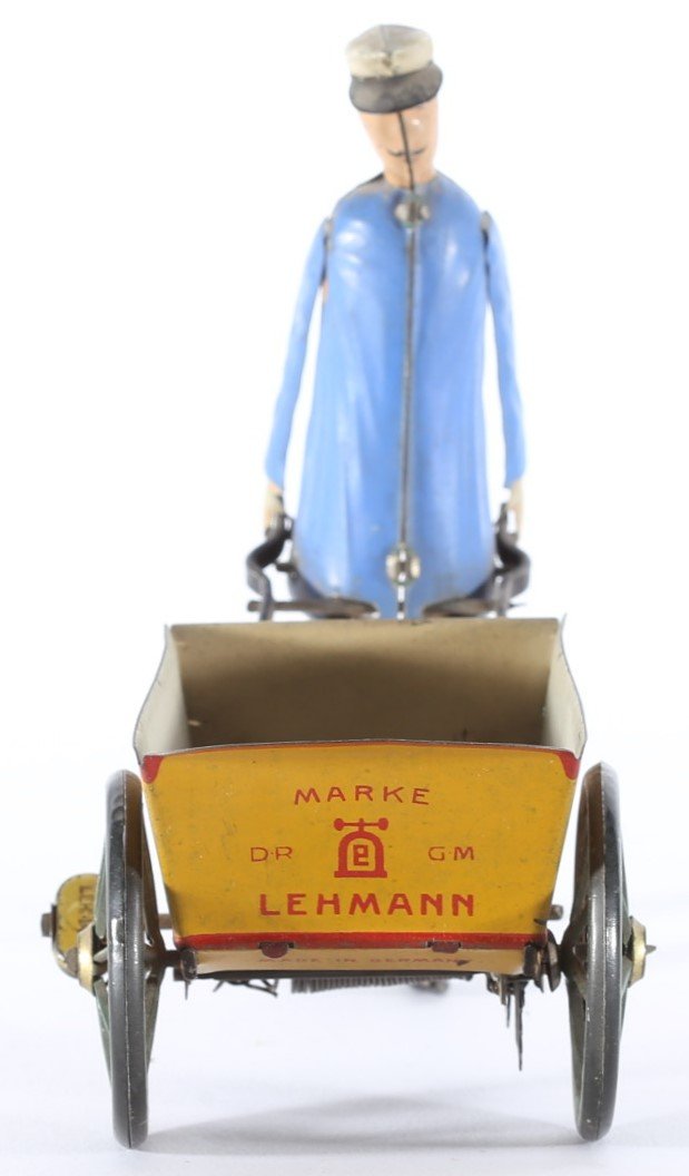 kallistoys auctions auktionen-antique vintage toys-antik historisch spielzeug-ernst paul lehmann-epl-germany-tinplate-blech-figure-tap tap-serviceman-dienstmann-clockwork-uhrwerk-560-1d