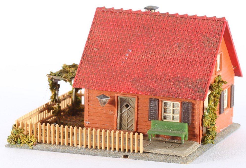 kallistoys auctions auktionen-antique vintage toys-antik historisch spielzeug-faller-germany-plastic house-plastikhaus-summer-sommer-ohne briefmarke-259-1h