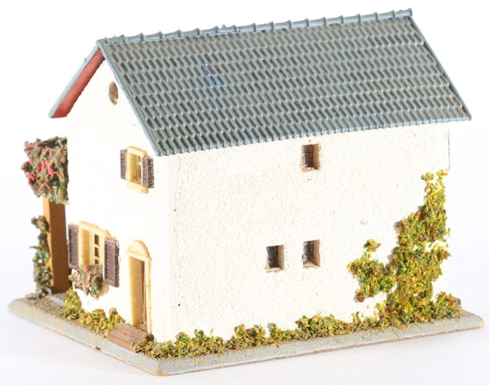 kallistoys auctions auktionen-antique vintage toys-antik historisch spielzeug-faller-germany-wood house-holzhaus-two storey home-veranda-zweistöckiges wohnhaus-braune nummer-256-1f