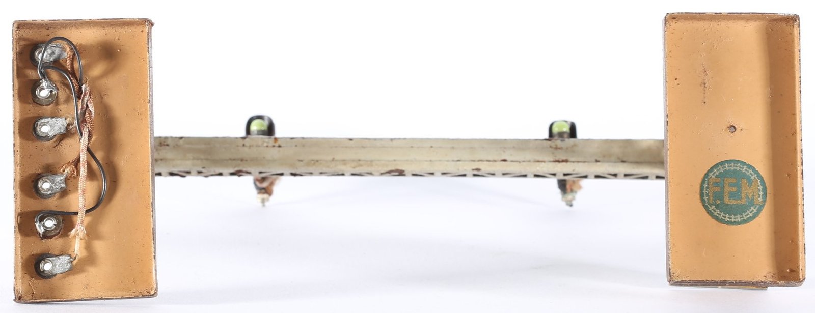 kallistoys auctions auktionen-antique vintage toys-antik historisch spielzeug-ferrovie elettriche in miniatura-f.e.m.-italy-tinplate-blech-signalbridge-signalbrücke-ponte semafori-44-1f