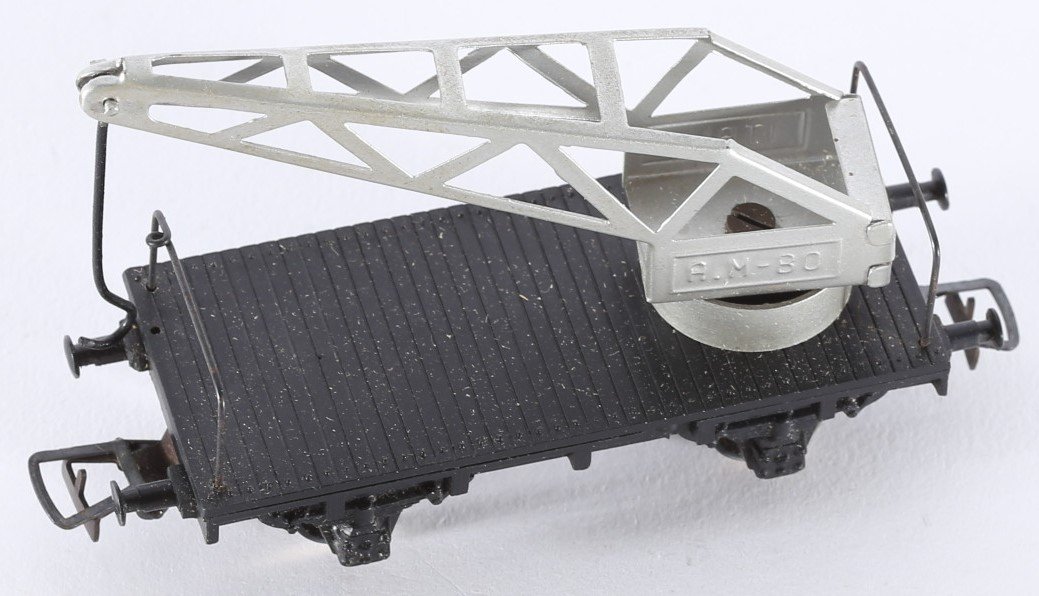 kallistoys auctions auktionen-antique vintage toys-antik historisch spielzeug-giocattoli antichi storici-rivarossi-italy-train-eisenbahn-crane car-kranwagen-carro gru-serie rossa-c g-1b