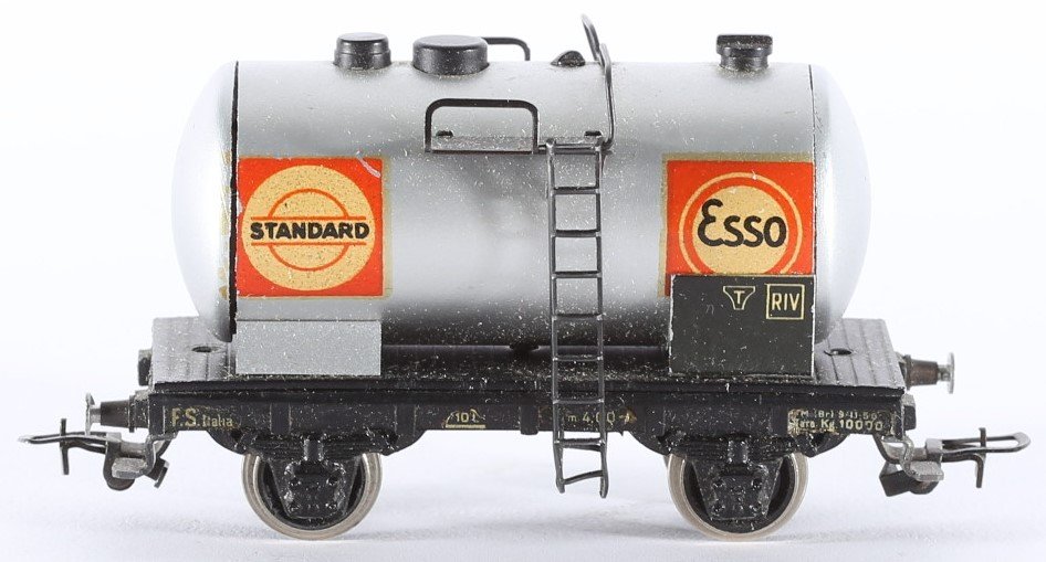 kallistoys auctions auktionen-antique vintage toys-antik historisch spielzeug-giocattoli antichi storici-rivarossi-italy-train-eisenbahn-tank car-kesselwagen-carro cisterna-standard-esso-c be-2c