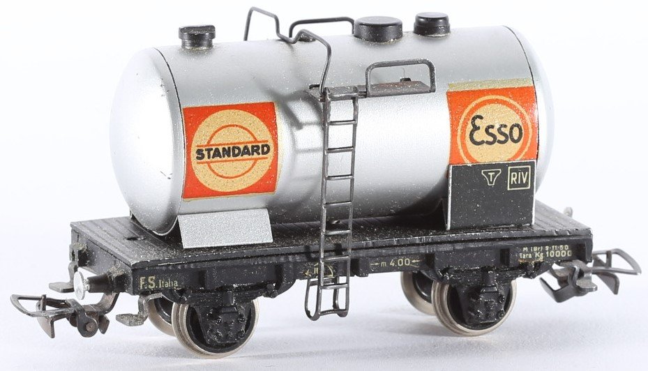 kallistoys auctions auktionen-antique vintage toys-antik historisch spielzeug-giocattoli antichi storici-rivarossi-italy-train-eisenbahn-tank car-kesselwagen-carro cisterna-standard-esso-c be-2e