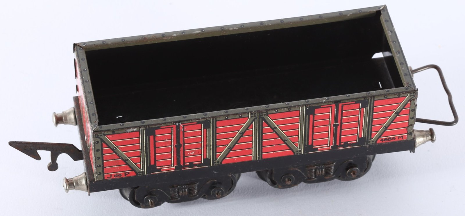 kallistoys auctions auktionen-antique vintage toys-antik historisch spielzeug-jep-france-tinplate-blech-train-eisenbahn-gauge-spur 0-high board car-hochbordwagen-4685-2b