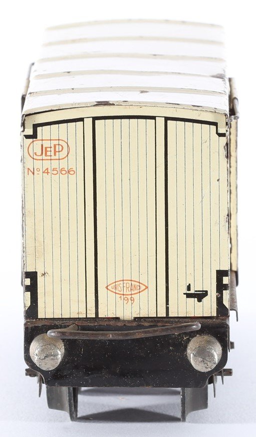 kallistoys auctions auktionen-antique vintage toys-antik historisch spielzeug-jep-france-tinplate-blech-train-eisenbahn-gauge-spur 0-refrigerator car-kühlwagen-boulogne-4566-2d