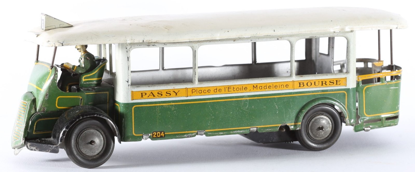 kallistoys auctions auktionen-antique vintage toys-antik historisch spielzeug-jouets anciens-charles rossignol-france-tinplate-blech-tôle-autobus-paris-passy bourse-clockwork-uhrwerk-204-1a