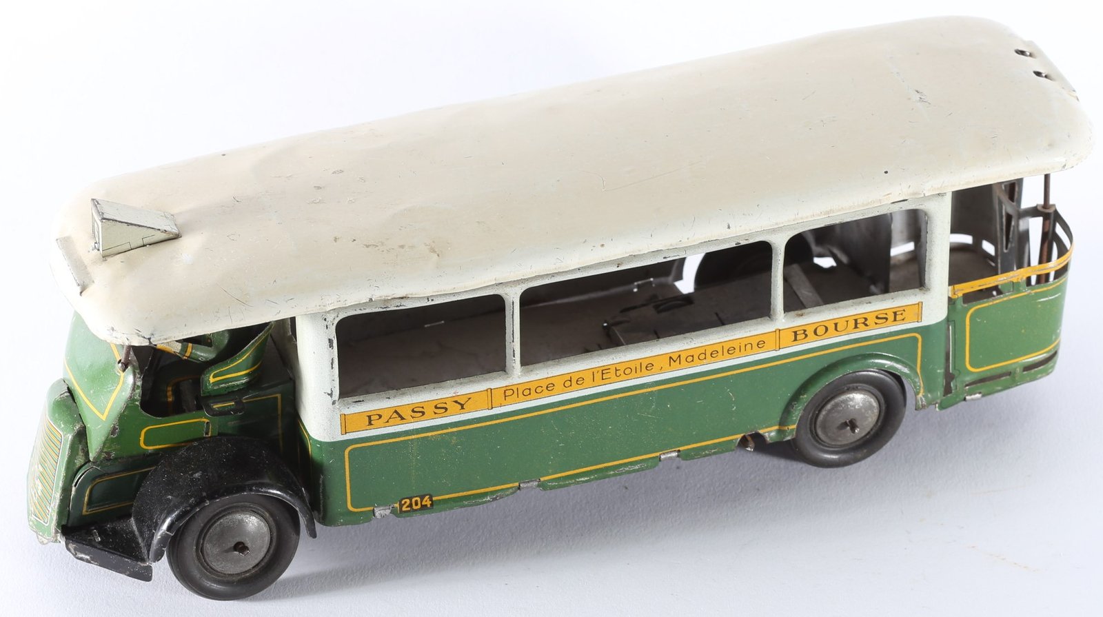 kallistoys auctions auktionen-antique vintage toys-antik historisch spielzeug-jouets anciens-charles rossignol-france-tinplate-blech-tôle-autobus-paris-passy bourse-clockwork-uhrwerk-204-1b
