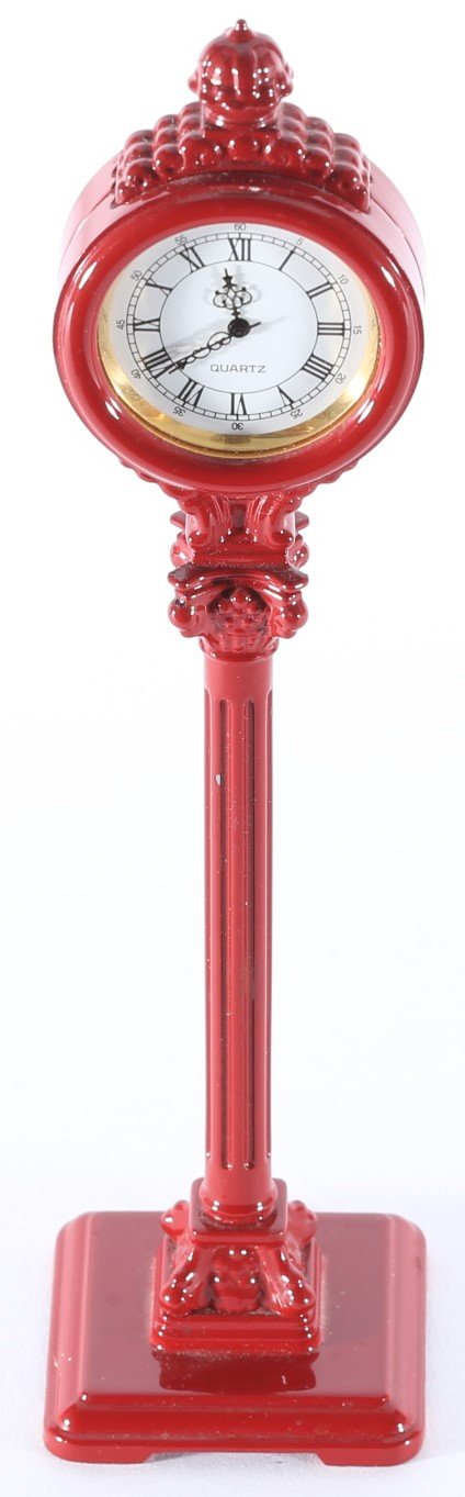 kallistoys auctions auktionen-antique vintage toys-antik historisch spielzeug-mth-united states-usa-metal-train-eisenbahn-gauge-spur 0-accessory-operating street clock-standuhr-30 1072-red-rot-1b
