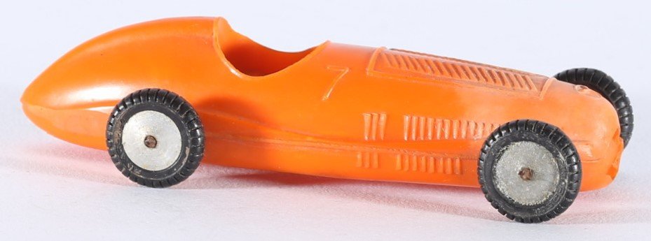 kallistoys auctions auktionen-antique vintage toys-antik historisch spielzeug-rivarossi-italy-bakelite-car-auto-scale 1 to 45-mercedes monoposto-orange-arancia-am 1-2e