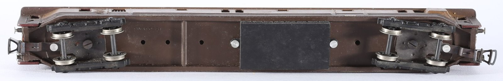 kallistoys auctions auktionen-antique vintage toys-antik historisch spielzeug-rivarossi-italy-bakelite-train-eisenbahn-gauge-spur h0-baggage car-gepäckwagen-bagaglio-bicolore-castano-v duz-1g
