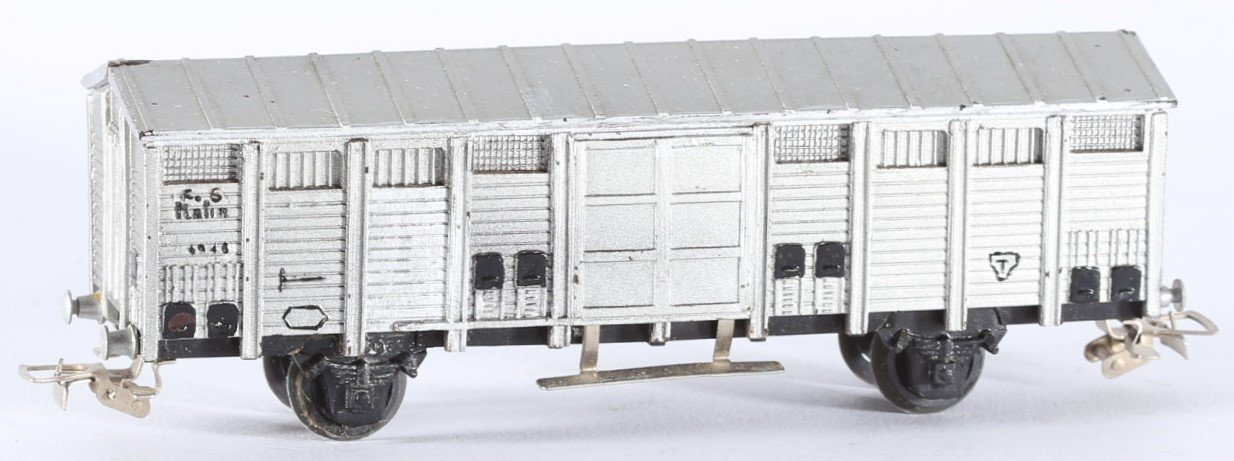 kallistoys auctions auktionen-antique vintage toys-antik historisch spielzeug-rivarossi-italy-bakelite-train-eisenbahn-refrigerator car-kühlwagen-carro refrigerante-argento-c r-2a