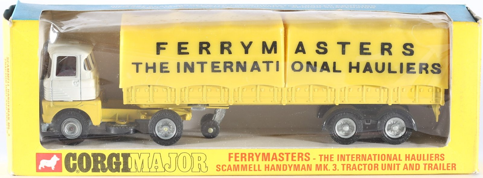 kallistoys auctions auktionen-antique vintage toys-antik historisch spielzeug-corgi major-england-diecast-scammell handyman mk. 3 tractor unit trailer-ferrymasters the international hauliers-1147-1j