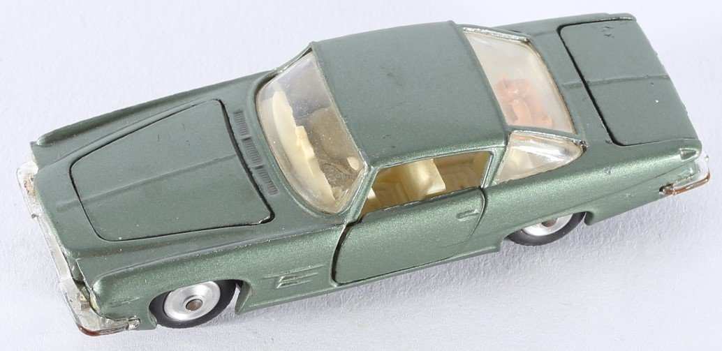 kallistoys auctions auktionen-antique vintage toys-antik historisch spielzeug-corgi toys-england-diecast-car-auto-scale 1 to 43-chrysler ghia l 6.4-metallic green-241-1b