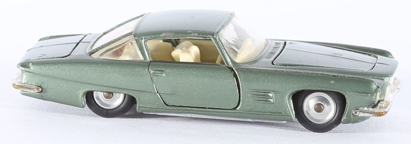 kallistoys auctions auktionen-antique vintage toys-antik historisch spielzeug-corgi toys-england-diecast-car-auto-scale 1 to 43-chrysler ghia l 6.4-metallic green-241-1e