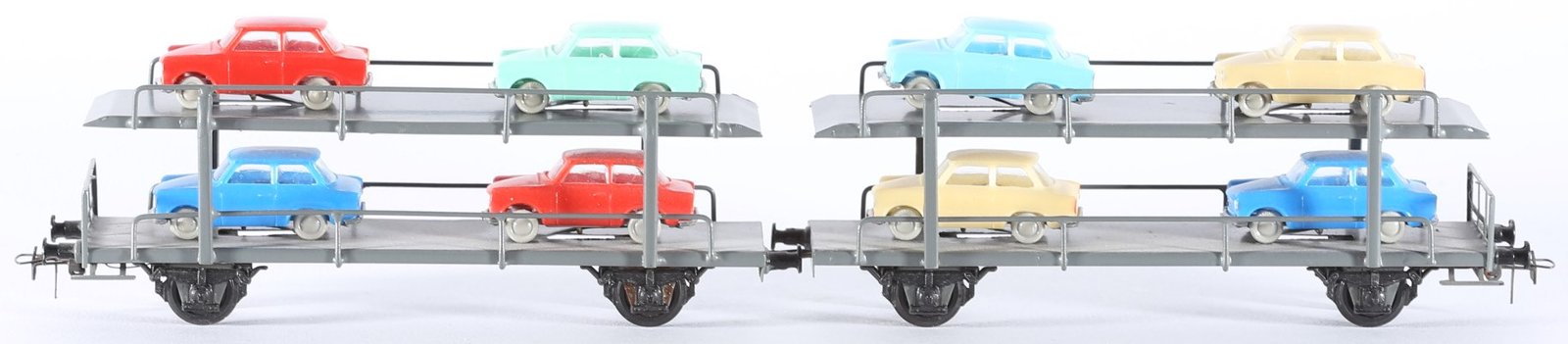 kallistoys auctions auktionen-antique vintage toys-antik historisch spielzeug-dahmer-east germany-gdr-tinplate-blech-train-eisenbahn-gauge-spur h0-car transporter-autotransportwagen-trabant-1c