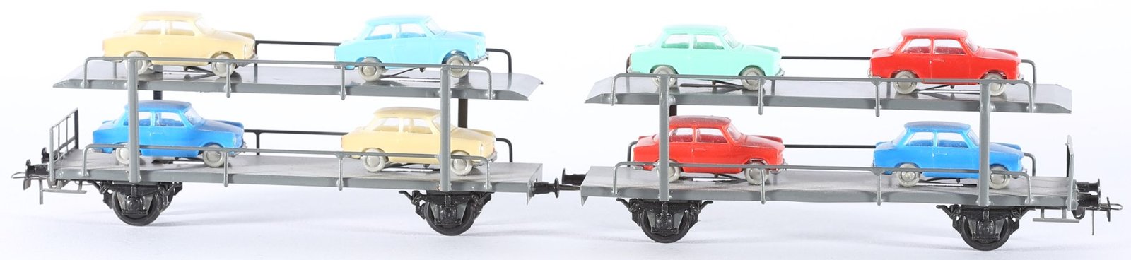 kallistoys auctions auktionen-antique vintage toys-antik historisch spielzeug-dahmer-east germany-gdr-tinplate-blech-train-eisenbahn-gauge-spur h0-car transporter-autotransportwagen-trabant-1d