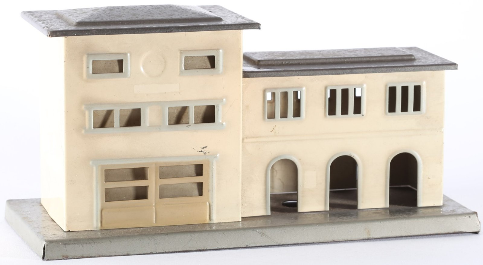 kallistoys auctions auktionen-antique vintage toys-antik historisch spielzeug-f.e.m.-italy-tinplate-blech-accessory-zubehör-railway station-bahnhof-piccola stazione di transito-57-1f