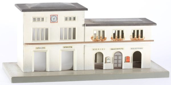 kallistoys auctions auktionen-antique vintage toys-antik historisch spielzeug-f.e.m.-italy-tinplate-blech-accessory-zubehör-railway station-bahnhof-piccola stazione di transito-57-2a