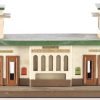 kallistoys auctions auktionen-antique vintage toys-antik historisch spielzeug-f.e.m.-italy-tinplate-blech-accessory-zubehör-railway station-bahnhof-stazione moderna con posto di blocco-60b-1c