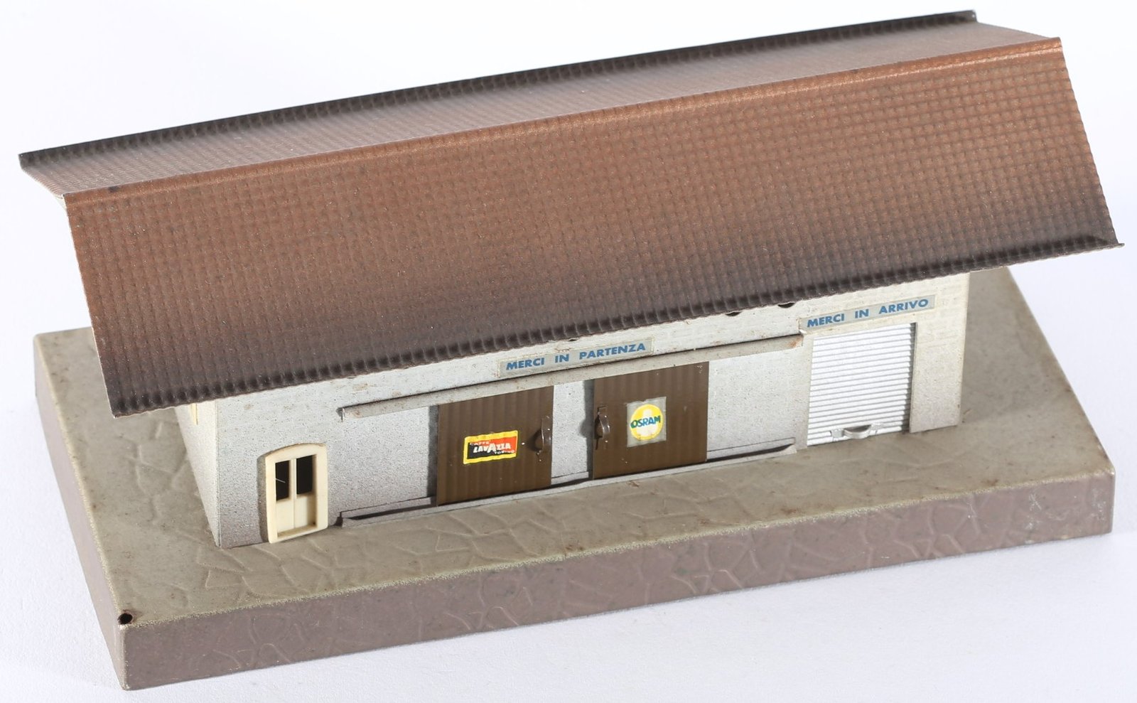 kallistoys auctions auktionen-antique vintage toys-antik historisch spielzeug-f.e.m.-italy-tinplate-blech-railway accessory-eisenbahnzubehör-goods station-güterbahnhof-scalo merci-54-1b