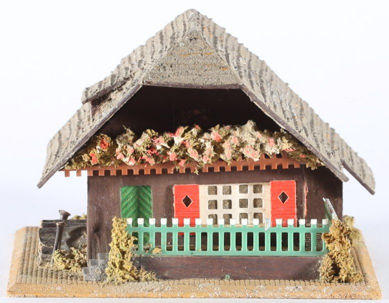 kallistoys auctions auktionen-antique vintage toys-antik historisch spielzeug-faller-germany-wood house-holzhaus-black forest farm-schwarzwald bauernhof-gezackte briefmarke-braune nr-283-1c