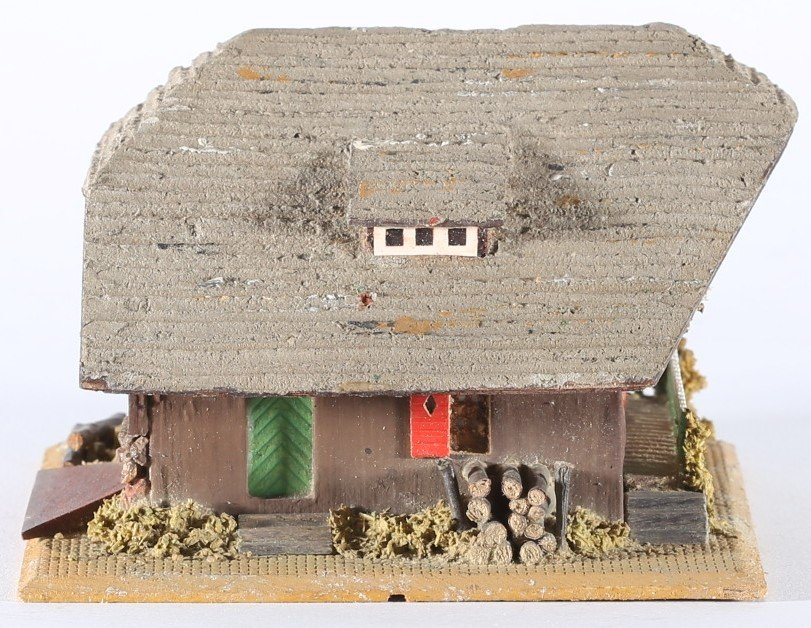 kallistoys auctions auktionen-antique vintage toys-antik historisch spielzeug-faller-germany-wood house-holzhaus-black forest farm-schwarzwald bauernhof-gezackte briefmarke-braune nr-283-1f