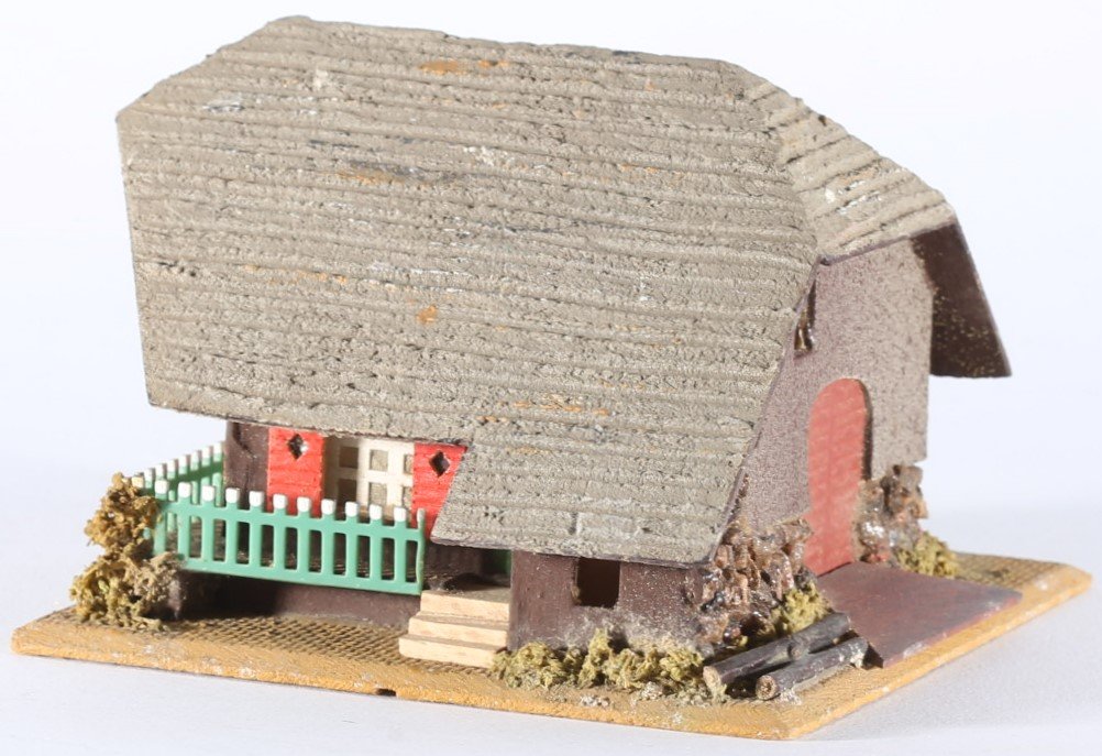 kallistoys auctions auktionen-antique vintage toys-antik historisch spielzeug-faller-germany-wood house-holzhaus-black forest farm-schwarzwald bauernhof-gezackte briefmarke-braune nr-283-1i