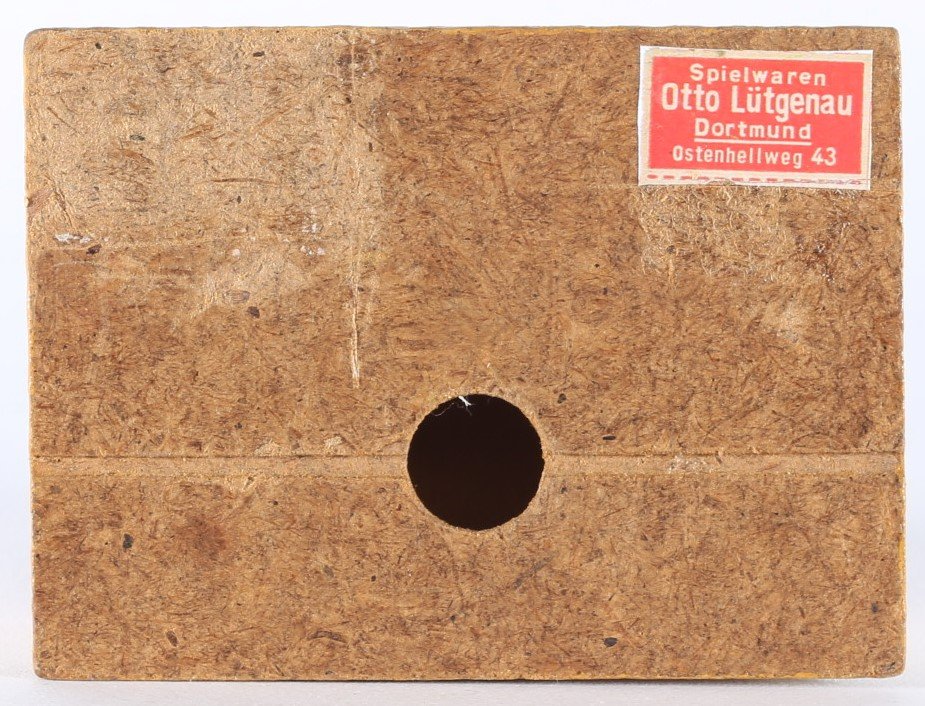 kallistoys auctions auktionen-antique vintage toys-antik historisch spielzeug-faller-germany-wood house-holzhaus-small family home-siedlerhaus-dach braun-ohne briefmarke-250-1g
