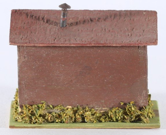 kallistoys auctions auktionen-antique vintage toys-antik historisch spielzeug-faller-germany-wood house-holzhaus-small trainshed-bahnbude-braun-ohne briefmarke-136-1f