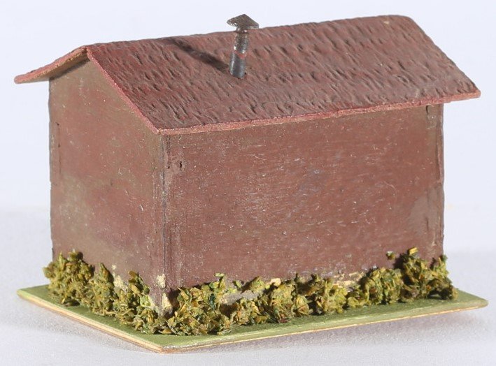 kallistoys auctions auktionen-antique vintage toys-antik historisch spielzeug-faller-germany-wood house-holzhaus-small trainshed-bahnbude-braun-ohne briefmarke-136-1g