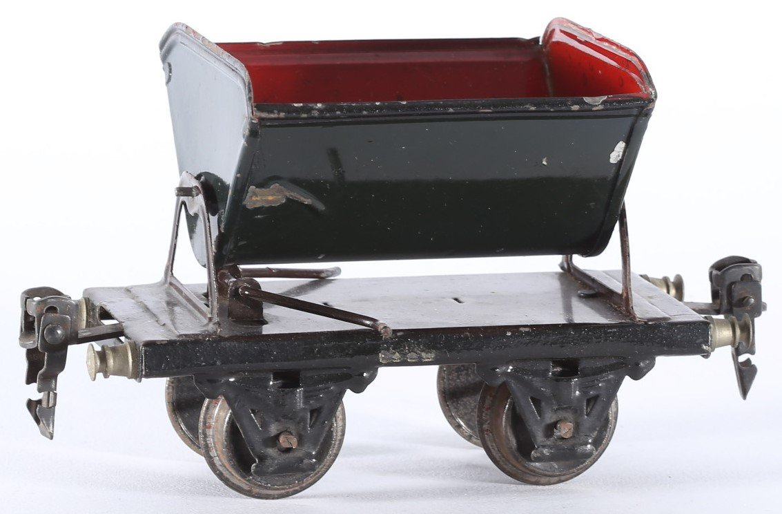 kallistoys auctions auktionen-antique vintage toys-antik historisch spielzeug-märklin-germany-tinplate-blech-train-eisenbahn-gauge-spur 0-lorry-kipplore-blaugrün-rot-1972-2a