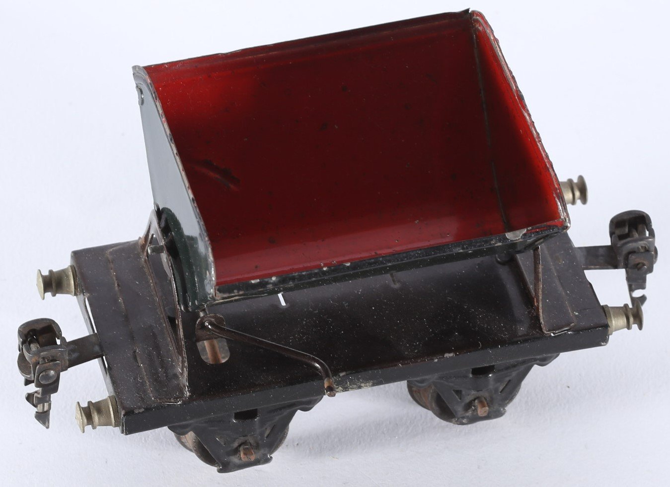 kallistoys auctions auktionen-antique vintage toys-antik historisch spielzeug-märklin-germany-tinplate-blech-train-eisenbahn-gauge-spur 0-lorry-kipplore-blaugrün-rot-1972-2b
