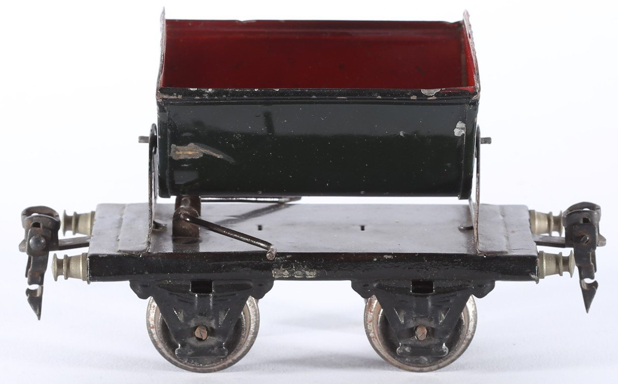 kallistoys auctions auktionen-antique vintage toys-antik historisch spielzeug-märklin-germany-tinplate-blech-train-eisenbahn-gauge-spur 0-lorry-kipplore-blaugrün-rot-1972-2d
