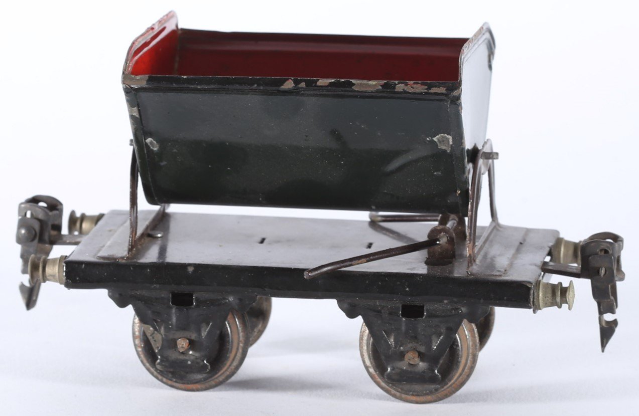 kallistoys auctions auktionen-antique vintage toys-antik historisch spielzeug-märklin-germany-tinplate-blech-train-eisenbahn-gauge-spur 0-lorry-kipplore-blaugrün-rot-1972-2e