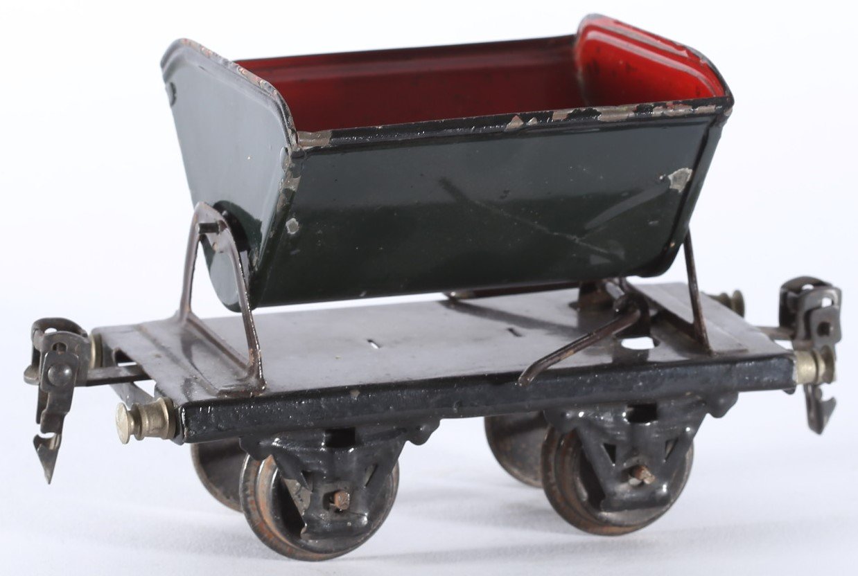 kallistoys auctions auktionen-antique vintage toys-antik historisch spielzeug-märklin-germany-tinplate-blech-train-eisenbahn-gauge-spur 0-lorry-kipplore-blaugrün-rot-1972-2f